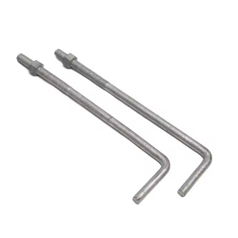 Grade 4.8 8.8 10.9 12.9 Galvanized Steel Black Oxide L & J Type Hook Anchor Bolt 