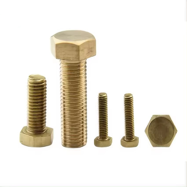 High Quality Full Thread Brass Screw Hex Head Machine Brass Bolt