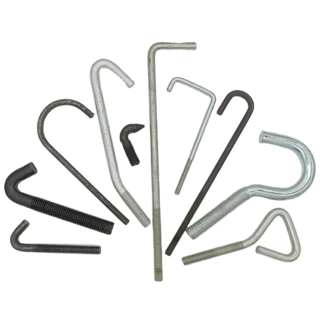 Grade 4.8 8.8 10.9 12.9 Galvanized Steel Black Oxide L & J Type Hook Anchor Bolt 