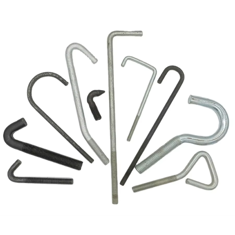 Grade 4.8 8.8 10.9 12.9 Galvanized Steel Black Oxide L & J Type Hook Anchor Bolt 