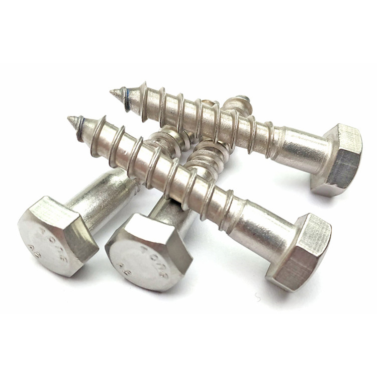 Fastener Manufacturer Hexagon Head Wood Screws DIN571 A4-80 for Timber construction