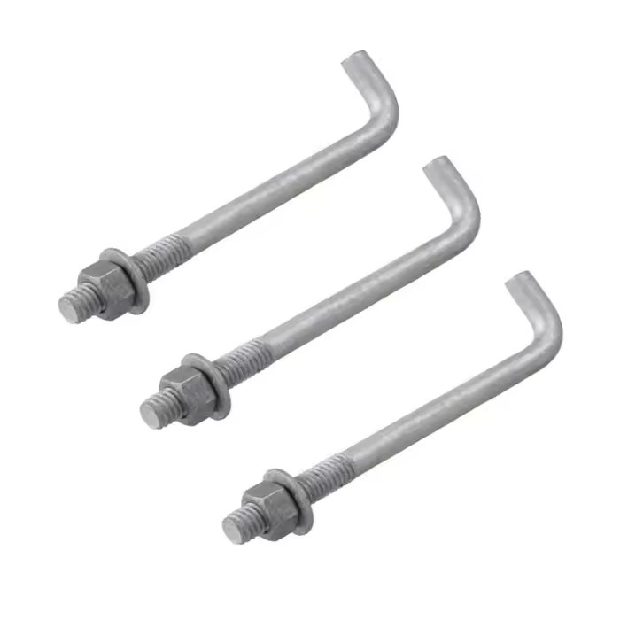Grade 4.8 8.8 10.9 12.9 Galvanized Steel Black Oxide L & J Type Hook Anchor Bolt 