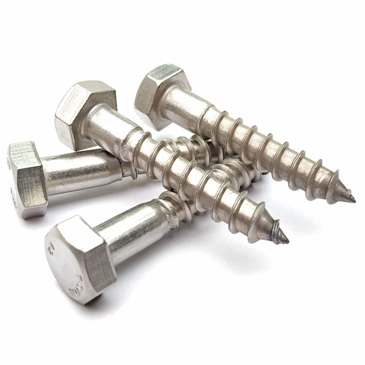 Fastener Manufacturer Hexagon Head Wood Screws DIN571 A4-80 for Timber construction