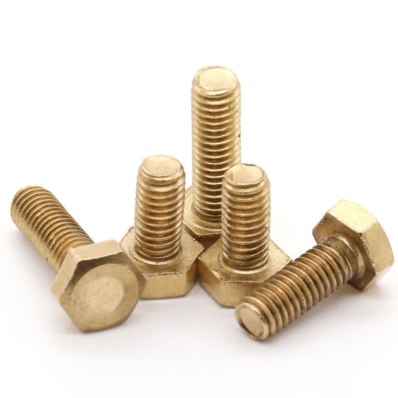 High Quality Full Thread Brass Screw Hex Head Machine Brass Bolt